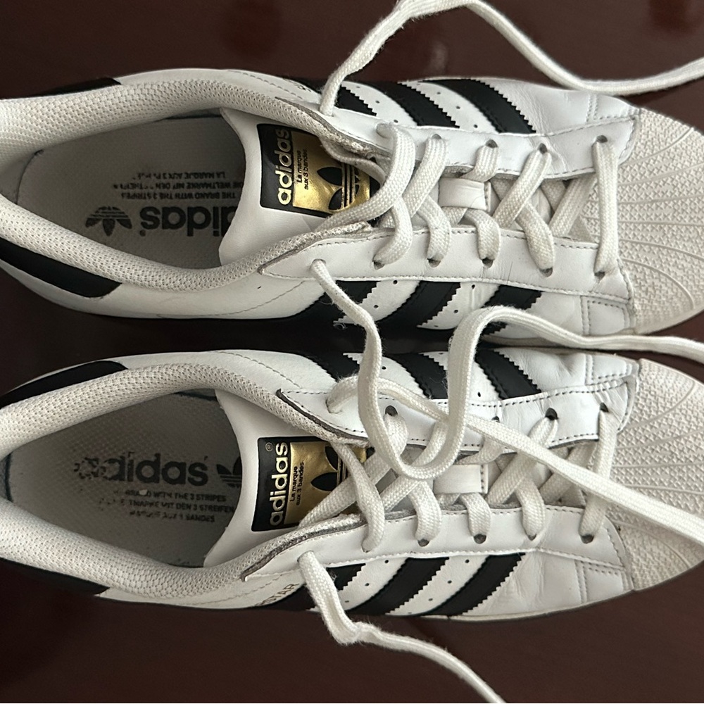 Adidas Superstar White and Black Sneakers